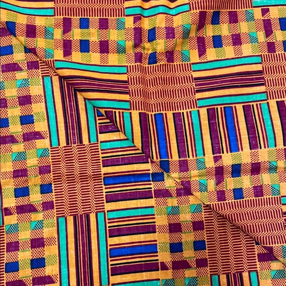 Hand-Dyed Ghanaian Kente Cloth - Picture 2 of 5